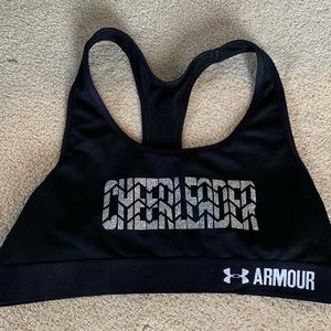 Black under armour cheerleader sports bra